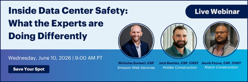 Data Center Webinar June 10, 2026 - Inside Data Center Safety What the Experts are Doing Differently with AWS, Holder Construction, and Alston Construction. Hosted by HammerTech Construction Safety Software