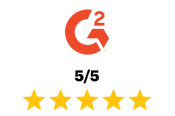 G2 logo and 5 star rating for HammerTech's construction safety intelligence software platform.