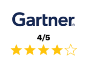 Gartner logo and 4 star rating for HammerTech's construction safety intelligence software platform.
