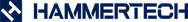 Navy blue horizontal HammerTech logo with H lockup at the beginning on a white background