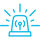 Icon of a flashing light to represent construction incident and injuries.