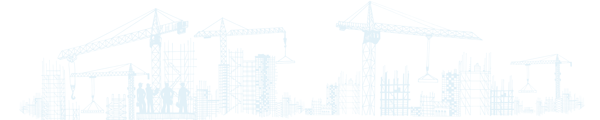 designed drawing of a large construction project with cranes