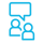 Icon of two people having a conversation, representing meeting notes through HammerTech's All-in-one construction safety software platform.