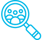 Icon representing observations of a magnifying glass with people showing through the glass. This is specific to Construction safety observations - especially with AI built in.