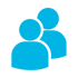 Right team, every time icon of two people
