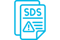 SDS (Safety Data Sheet) Icon of two pages with a warning sign