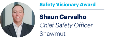 Shaun Carvalho, Chief Safety Officer at Shawmut, and winner of the HammerTech Safety Visionary Award