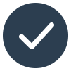 Icon of a check mark, symbolizing HammerTech's feature of automated certificates and renewals tracking. This feature ensures trade partners provide all necessary insurance data (COI) and workforce certifications, with renewal dates automatically tracked. From a finance persona perspective, this feature mitigates potential financial risks due to lapsed coverage, helps maintain regulatory compliance, and ensures continuous operation, safeguarding the project's profitability.