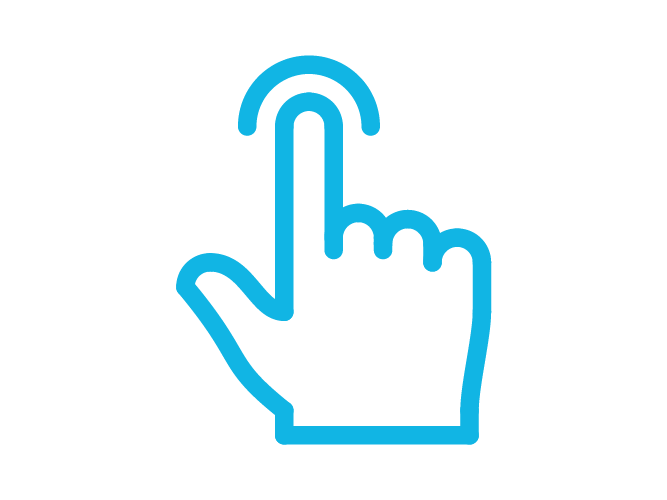 Access Control icon of a finger getting scanned - one of the biometric construction site access control methods offered by HammerTech