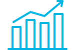 Annual construction volume logo of an increasing graph with arrow up