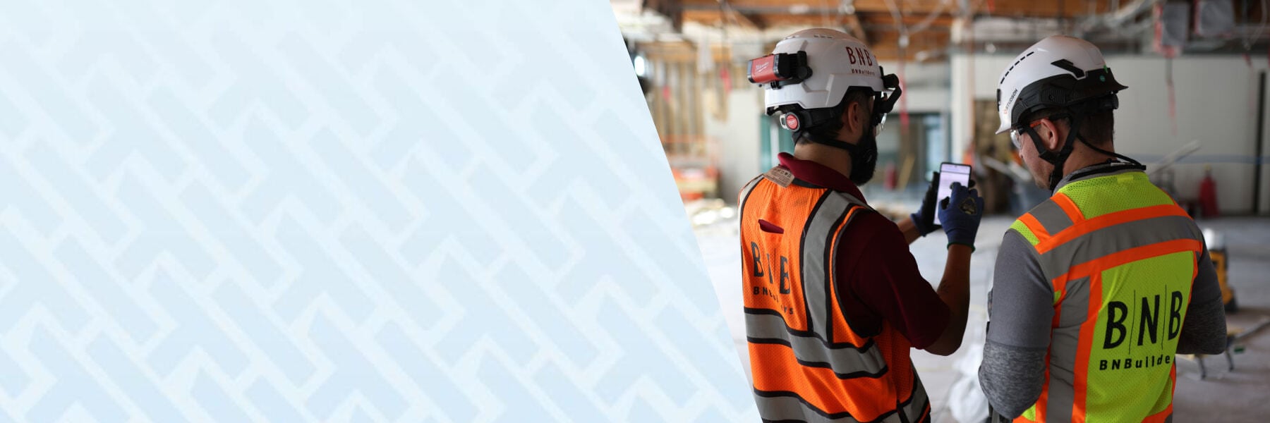 BNBuilders workers on an active jobsite using HammerTech Construction Safety Software for safety
