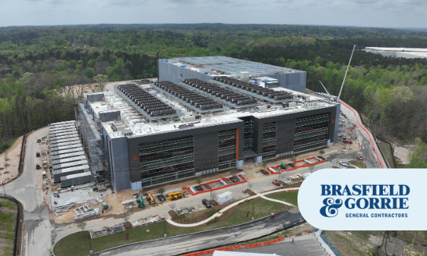 Nearly completed Brasfield and Gorrie data center construction project completed with HammerTech construction safety platform