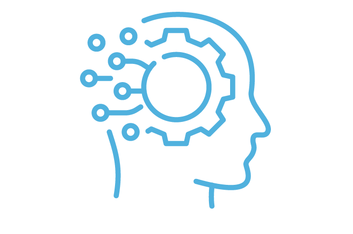Image of a head with a gear and signals leaving it. This represents the complex regulatory requirements in Civil and Infrastructure