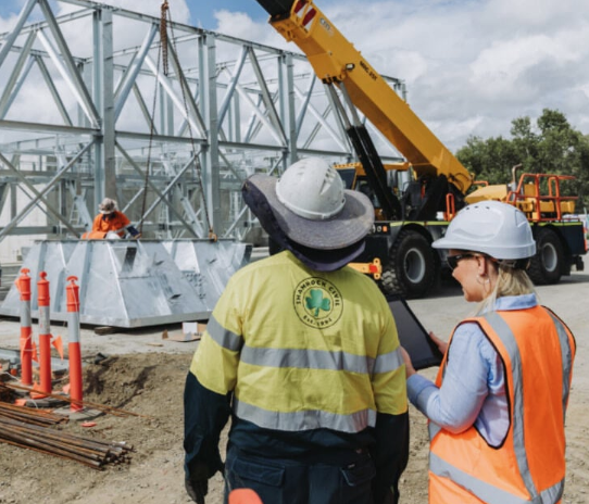 Image for FSC Accreditation of two Shamrock construction workers on site using HammerTech to maintain compliance and safety on the site.