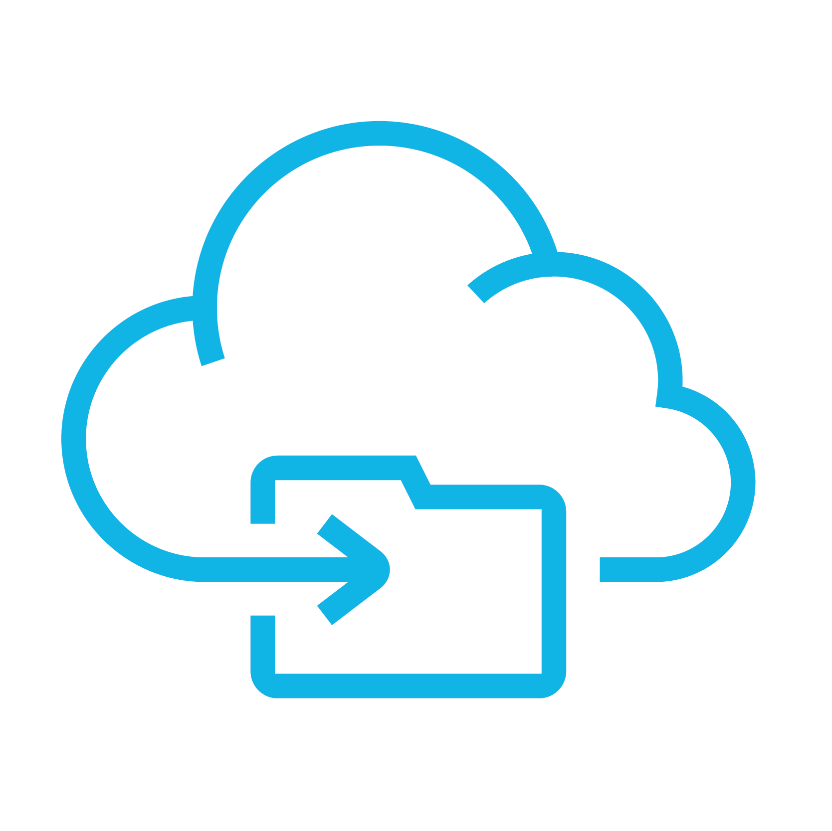 An icon of a cloud wrapped around a file folder.  This represents the fact that you have access to your data anywhere and at any time when you use HammerTech's platform.  
