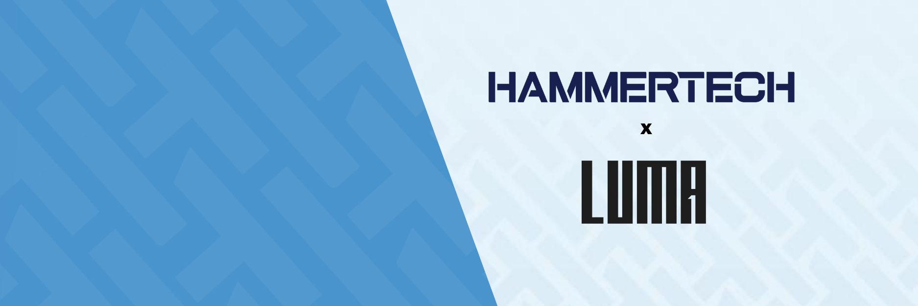 Has HammerTech background with a lockup of logos of HammerTech and Luma1.