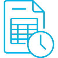 Icon of a time card, representing the manual check-in process without turnstiles and Irongate solutions.