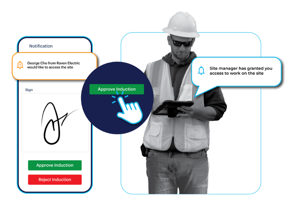 Simple induction approval process explained for the UKI with a quick mobile signature, a click on 