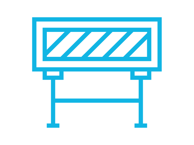 Job Hazard Analysis icon of a caution sign - part of HammerTech's construction safety software platform