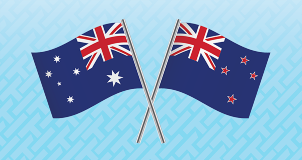 HammerTech Login for Australia and New Zealand with an image of their flags side-by-side