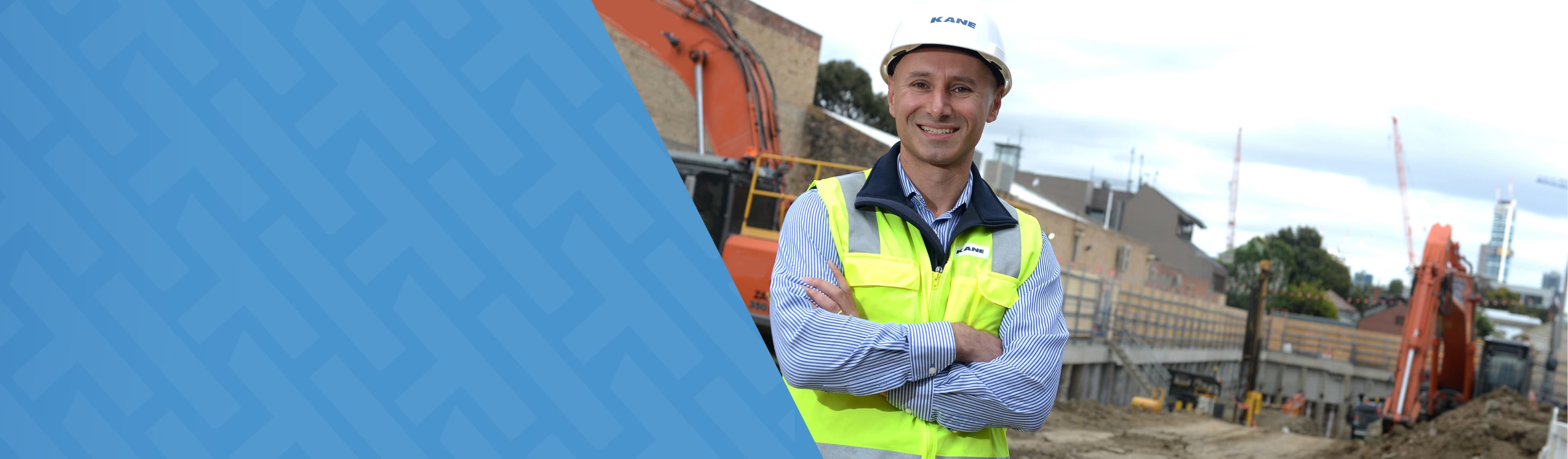 Image of Sal Palay, Head of Safety Systems at Kane Constructions on a job site.